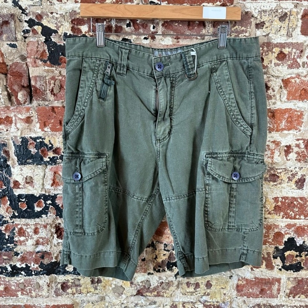 Robert Graham Green Classic Cargo Shorts Mens 34 Casual Lightweight